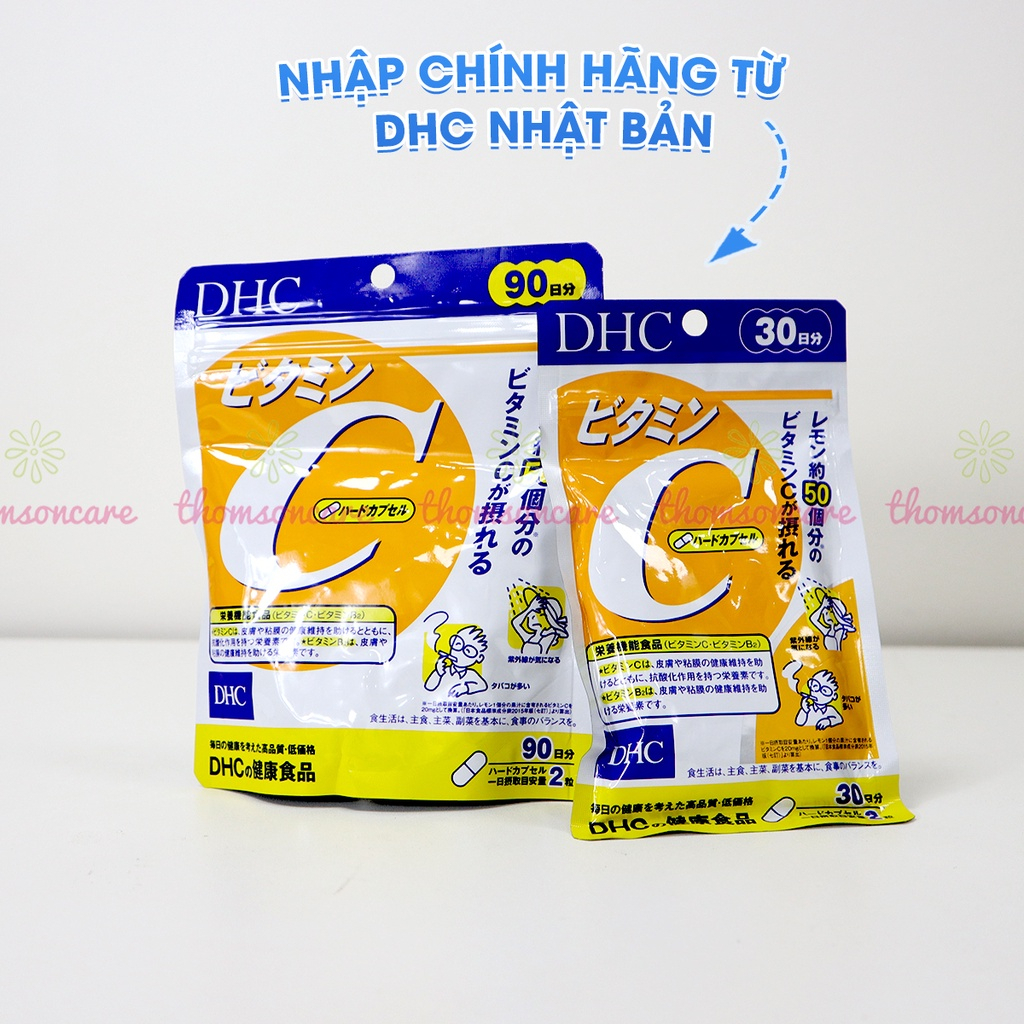 Combo làm trắng da, tóc khỏe L Cystine 60v, Kẽm DHC 30v, DHC Vitamin C 60v cho người bị mụn vitamin c dhc l cystine - Thomsoncare