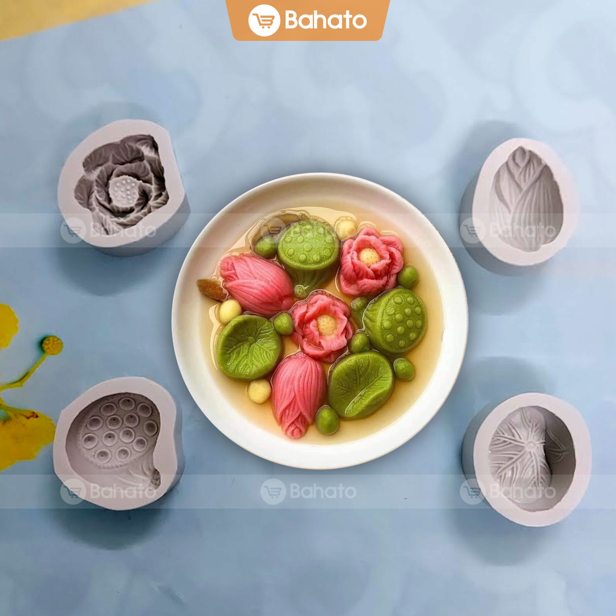 Khuôn silicon làm bánh, thạch rau câu hoa sen