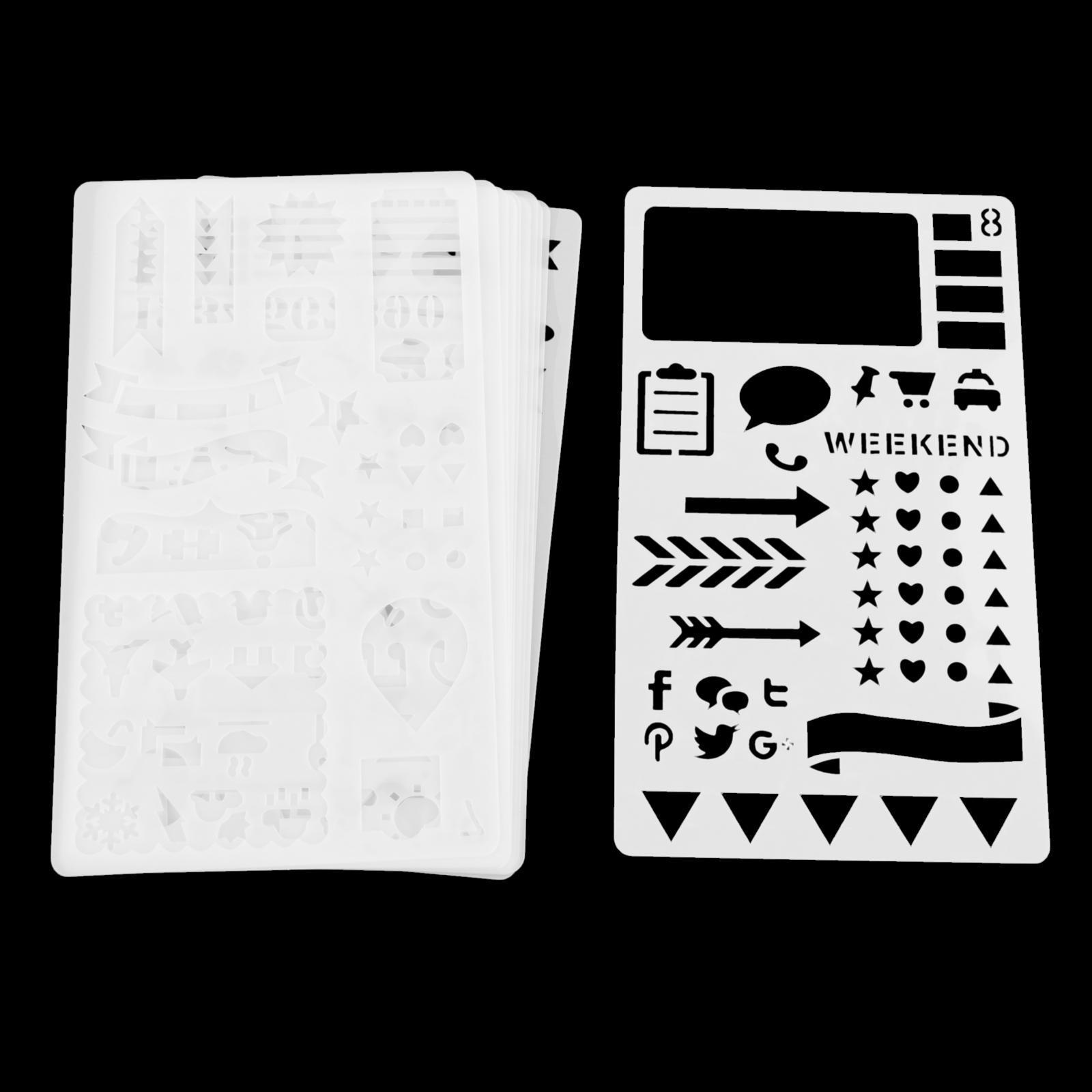 Journal Stencil Set Diary Drawing Template Stencils for Planner Graffiti School Decor