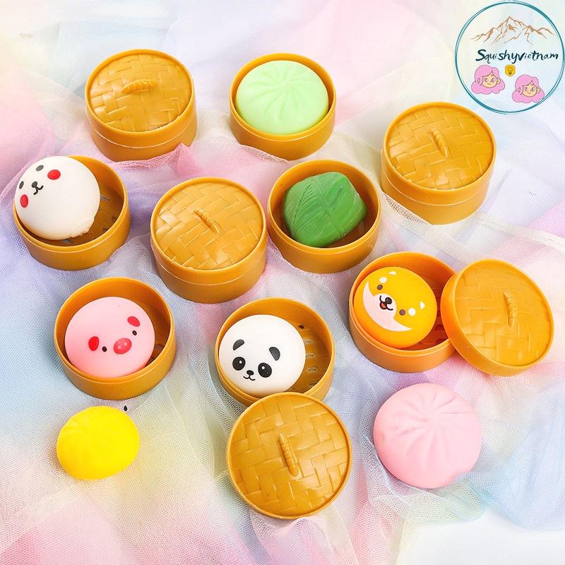 Squishy Mochi bánh tròn mini bánh bao ngộ nghĩnh siêu đàn hồi mềm mịn dễ thương xả stress giải tỏa căng thẳng