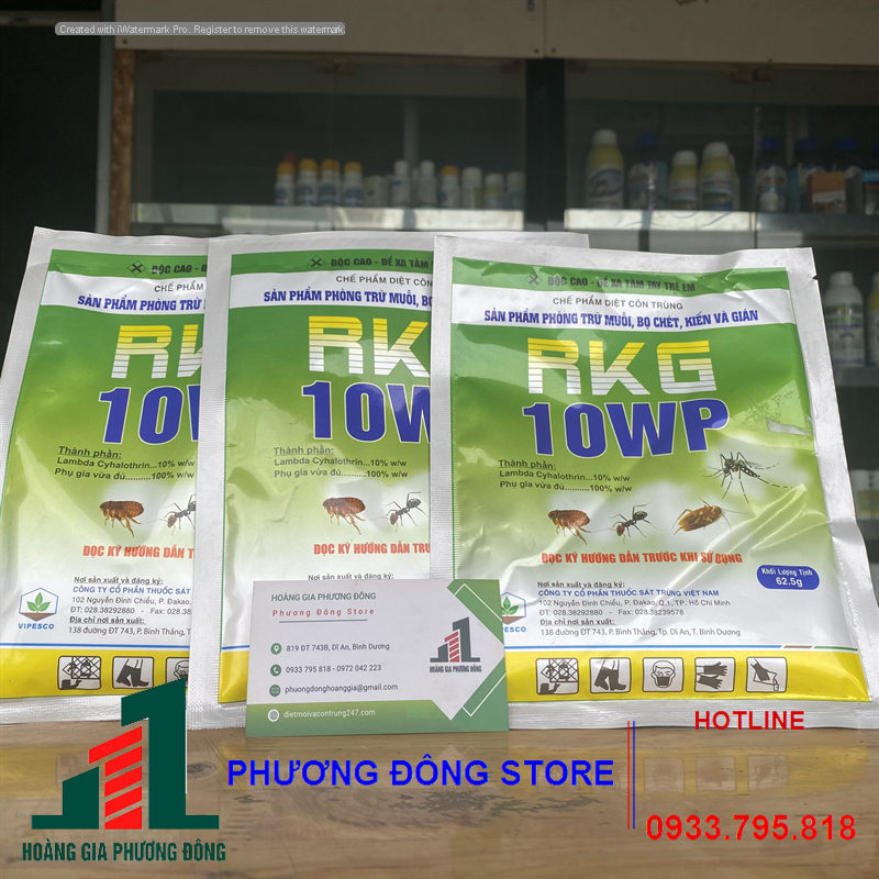 Thuốc diệt muỗi và côn trùng RKG 10 WP - 62.5GR