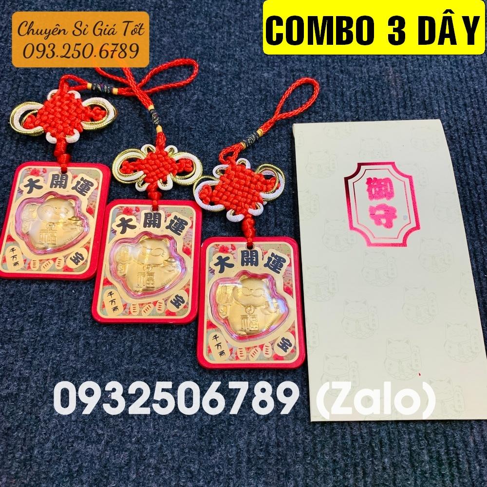 COMBO 3 Bao Lì Xì Dây Treo Mèo Thần Tài Mạ Vàng Đại Cát Đại Lợi kèm bao lì xì trang trọng đẹp mắt, Tiền lì xì tết 2023 , NELI