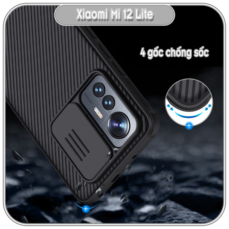 Ốp lưng cho Xiaomi 12 Lite 5G - NE Nillkin CamShield Pro che camera - hàng nhập khẩu