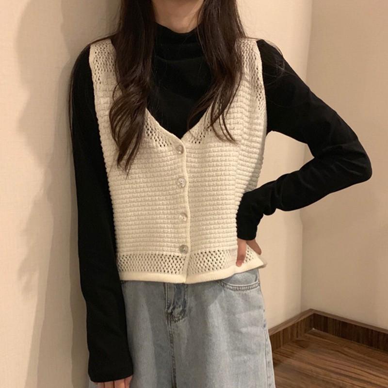 Áo Len Nữ Không Tay Dáng Rộng Thời Trang Dễ Phối