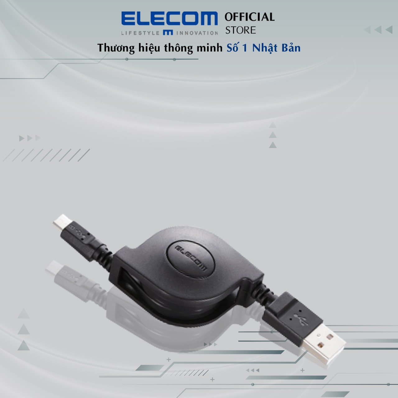 Dây cáp cuộn microUSB 2A, 0.7m ELECOM MPA-AMBR2U07
