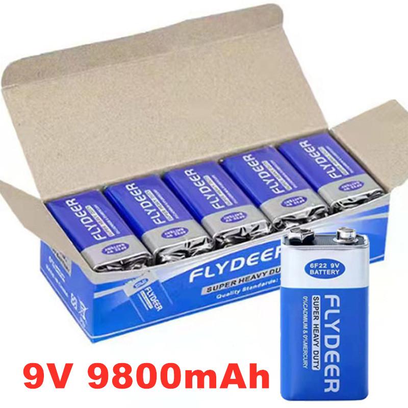 4-10 Chiếc 100% Mới Chính Hãng Pin Carbon 9V 9800MAh 6F22 Nhạc Cụ Báo Động Đồng Hồ Đo Vạn Năng Micro Đồ Chơi Điều Khiển Từ Xa KTV Điện Áp Danh Định: 9V