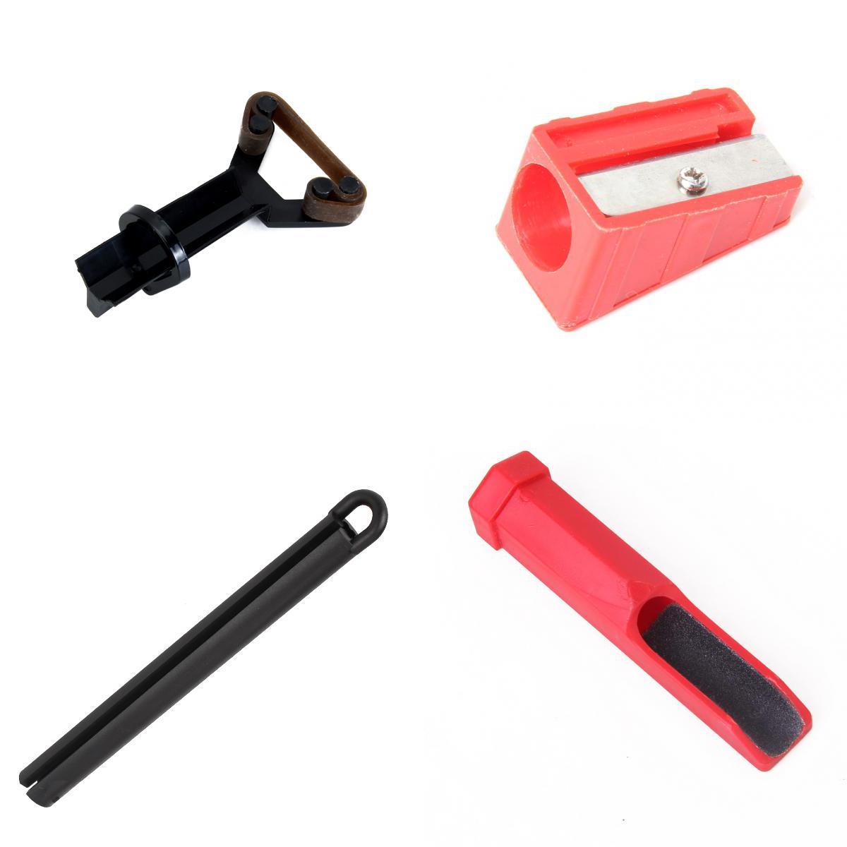 4Pc Snooker Pool Cue Tip Repair Kit Clamp Grinding File Tips Corrector set