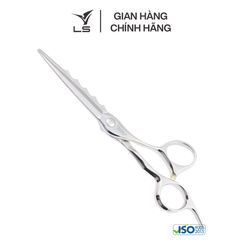 Kéo cắt tóc LS lưỡi thẳng quai offset vênh đỡ ngón cố định FA33/6.0