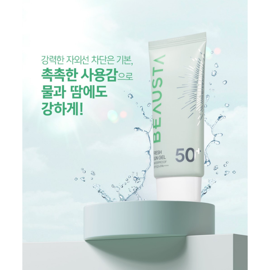 Kem Chống Nắng Cho Da Nhạy Cảm Dạng Gel BEAUSTA Waterproof Fresh Sun Gel SPF 50+/PA++++ Tuýp 50g