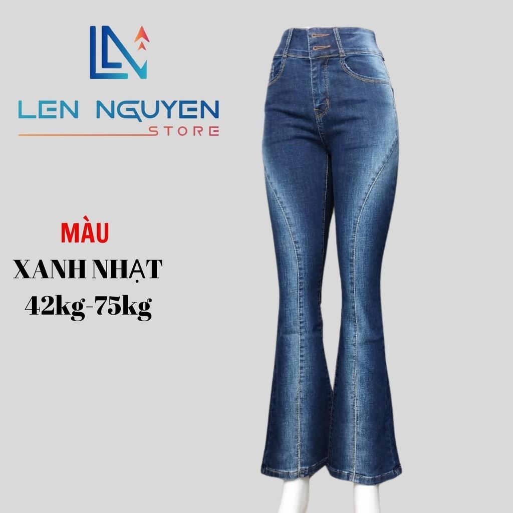 Quần jean nữ, loe, lưng cao, quần bò nữ dáng ôm, quần rin nữ có big size, cho 42kg đến 75kg,