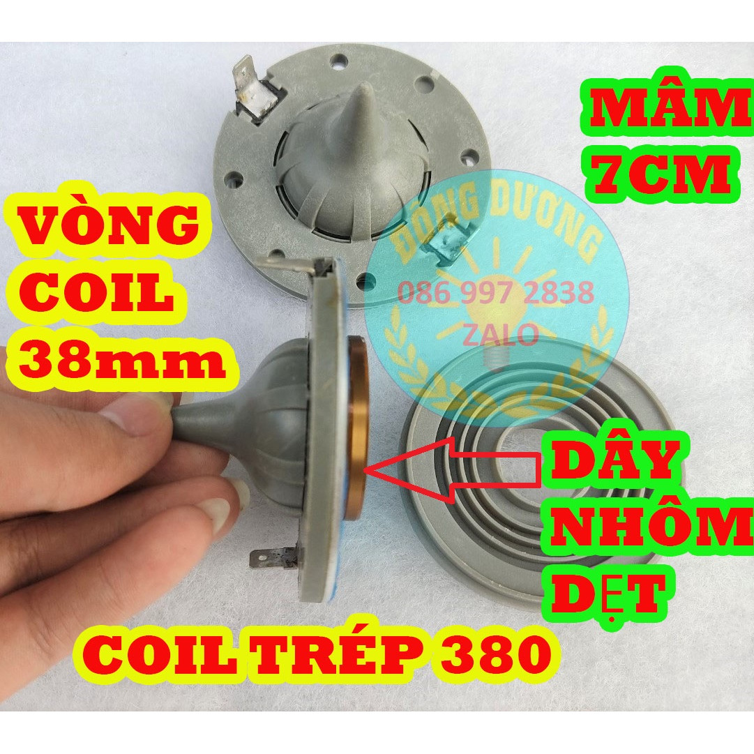 COIL LOA TREBLE KÈN 38MM DÂY NHÔM DẸT - LOẠI CÓ NÚM NHỌN