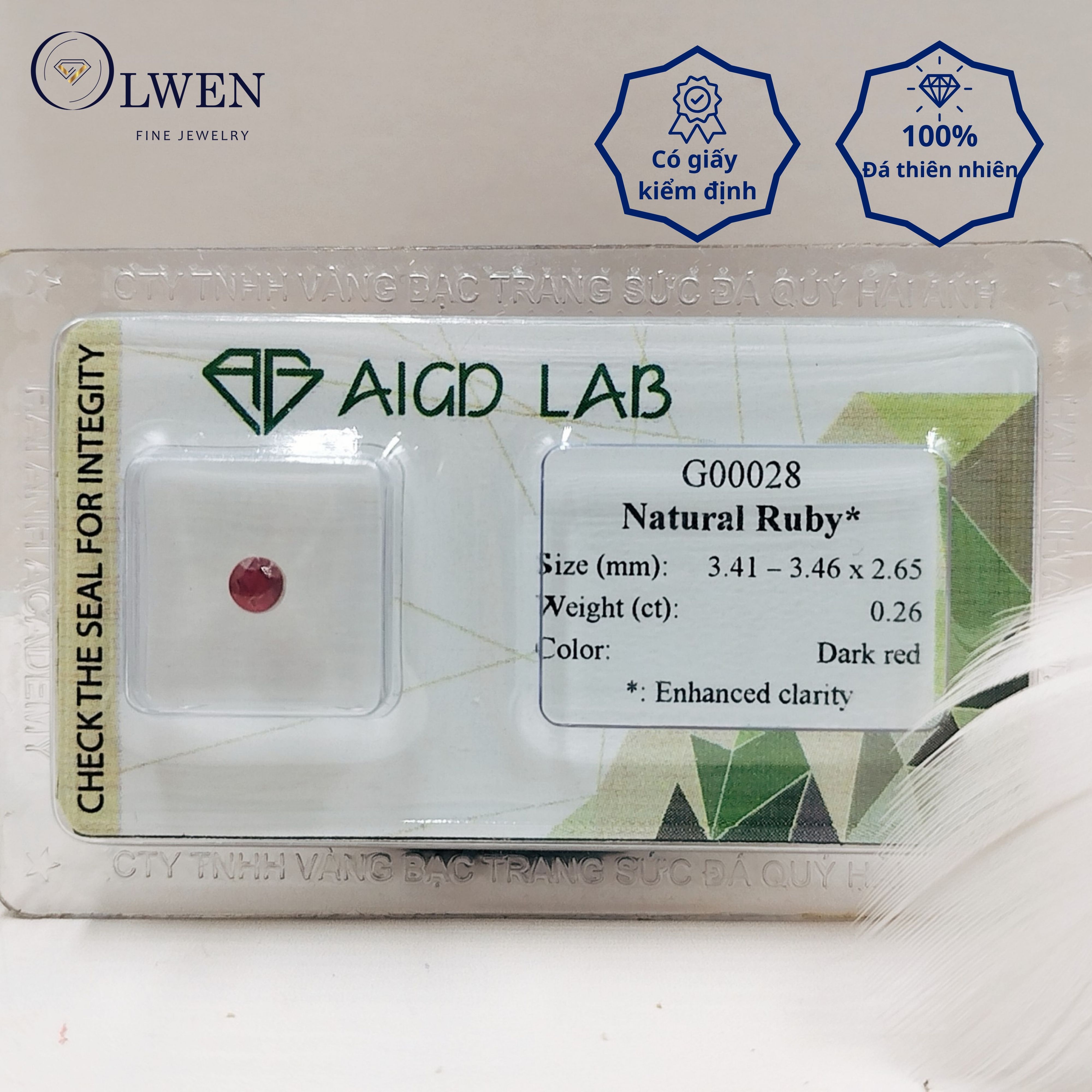 Viên đá Ruby thiên nhiên G00028
