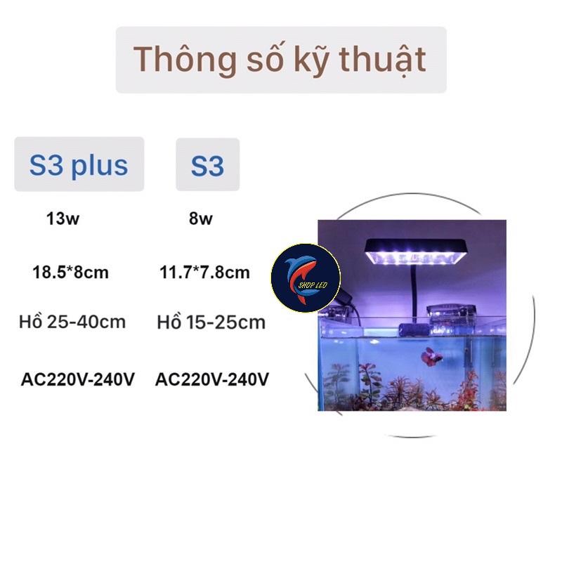Đèn Led FLAT S3 Nano RGB -cho bể thủy sinh, Đèn LED kẹp RGB - phụ kiện thủy sinh-đèn cho hồ cá cảnh -shopleo