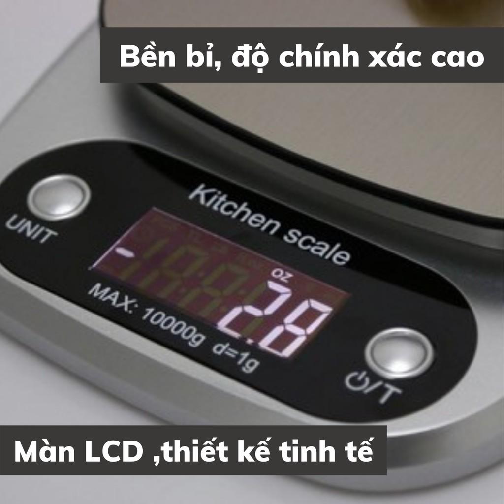 Cân điện tử 5kg làm bánh cân làm bếp định lượng 0.1-5kg B05 - Plus độ chính xác cao cân điện tử kèm 2 viên pin AA