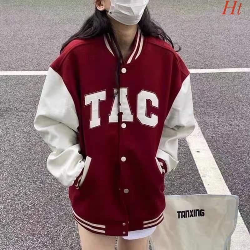 Áo bomber TAC nỉ phối đỏ H2A