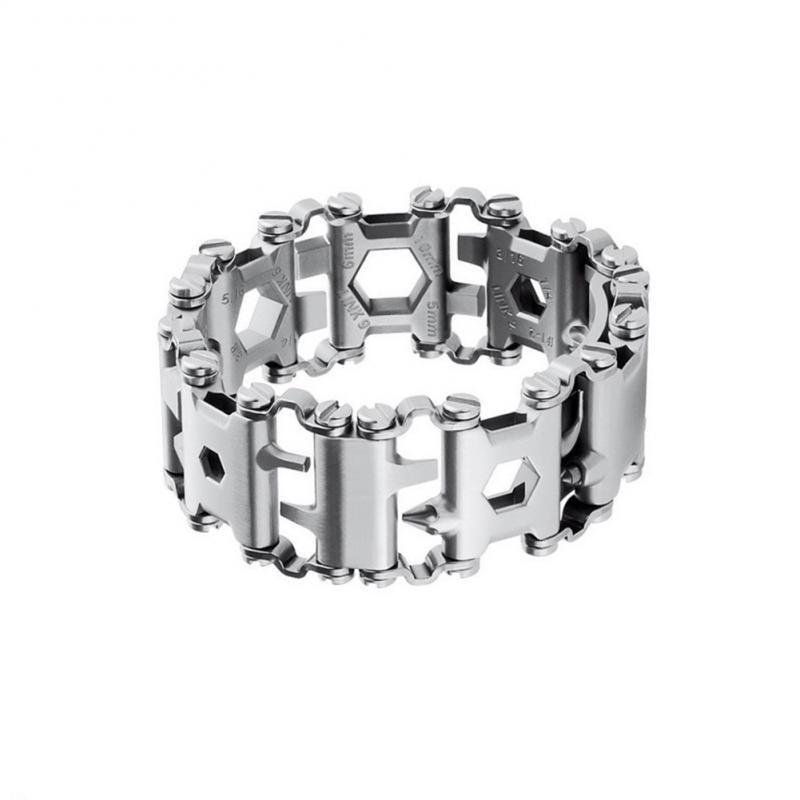 29 IN 1 Multi Functions Bracelet for Outdoor Camping Hiking Travel EDC Tool Stainless Steel Multi Tool Bracelets Multi-Tool