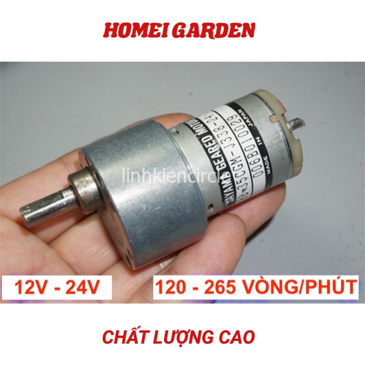 Motor giảm tốc bánh răng kim loại chất lượng cao 12V - 24V tốc độ 120 - 265 vòng/phút - D0272