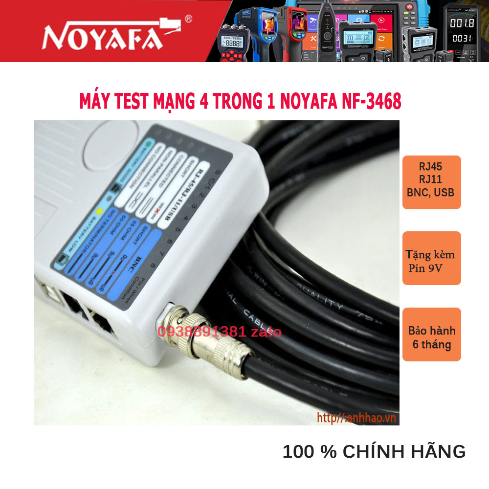 Máy test cáp mạng NF-3468 đa năng (test RJ45, RJ11, USB, BNC) - hàng chính hãng