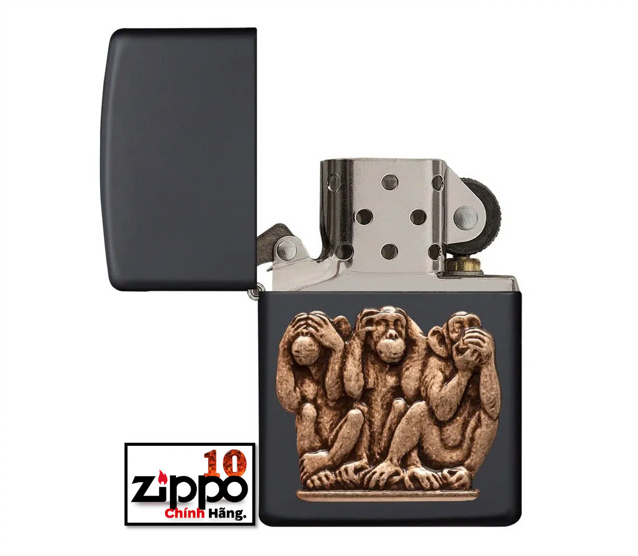 Bật lửa Zippo 29409 Three Monkeys - Chính hãng 100%