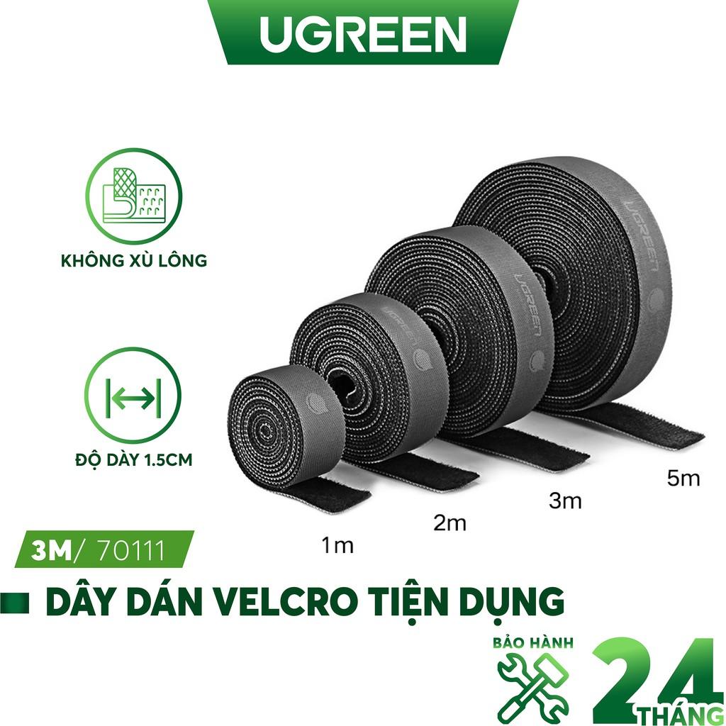 Dây dán Velcro tiện dụng đa năng màu xám dài 1-5m UGREEN LP124 - Hàng Chính Hãng