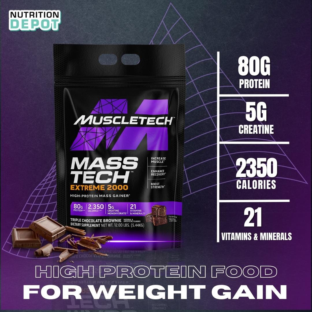 Sữa tăng cân tăng cơ Mass Tech Extreme 2000 Muscletech - vị Triple Chocolate Brownie - Nutrition Depot
