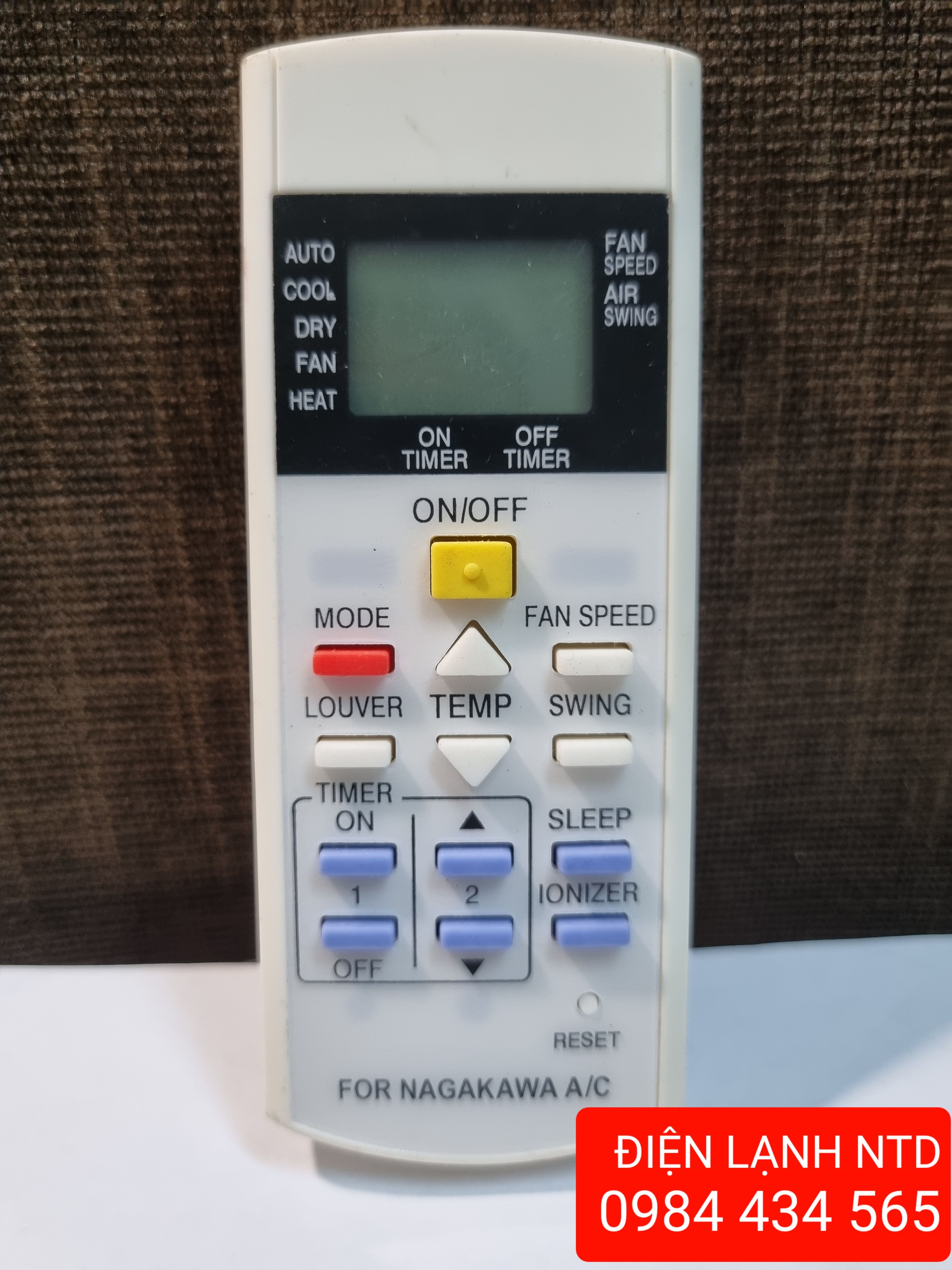 Điều khiển cho điều hòa Nagakawa bản nhỏ/remote máy lạnh Nagakawa