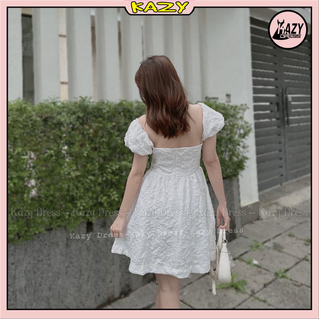 Váy xốp dự tiệc đính nơ phong cách tiểu thư KAZY DRESS V059