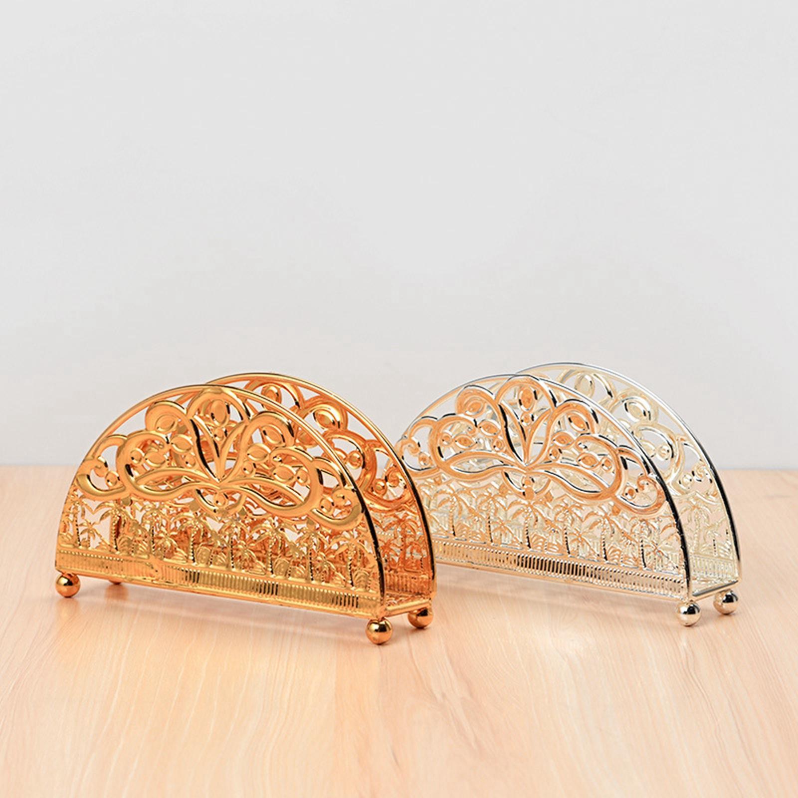Iron Restaurant Paper Rack Tissue Rack Cafe Paper Towel Dispenser Storage Golden