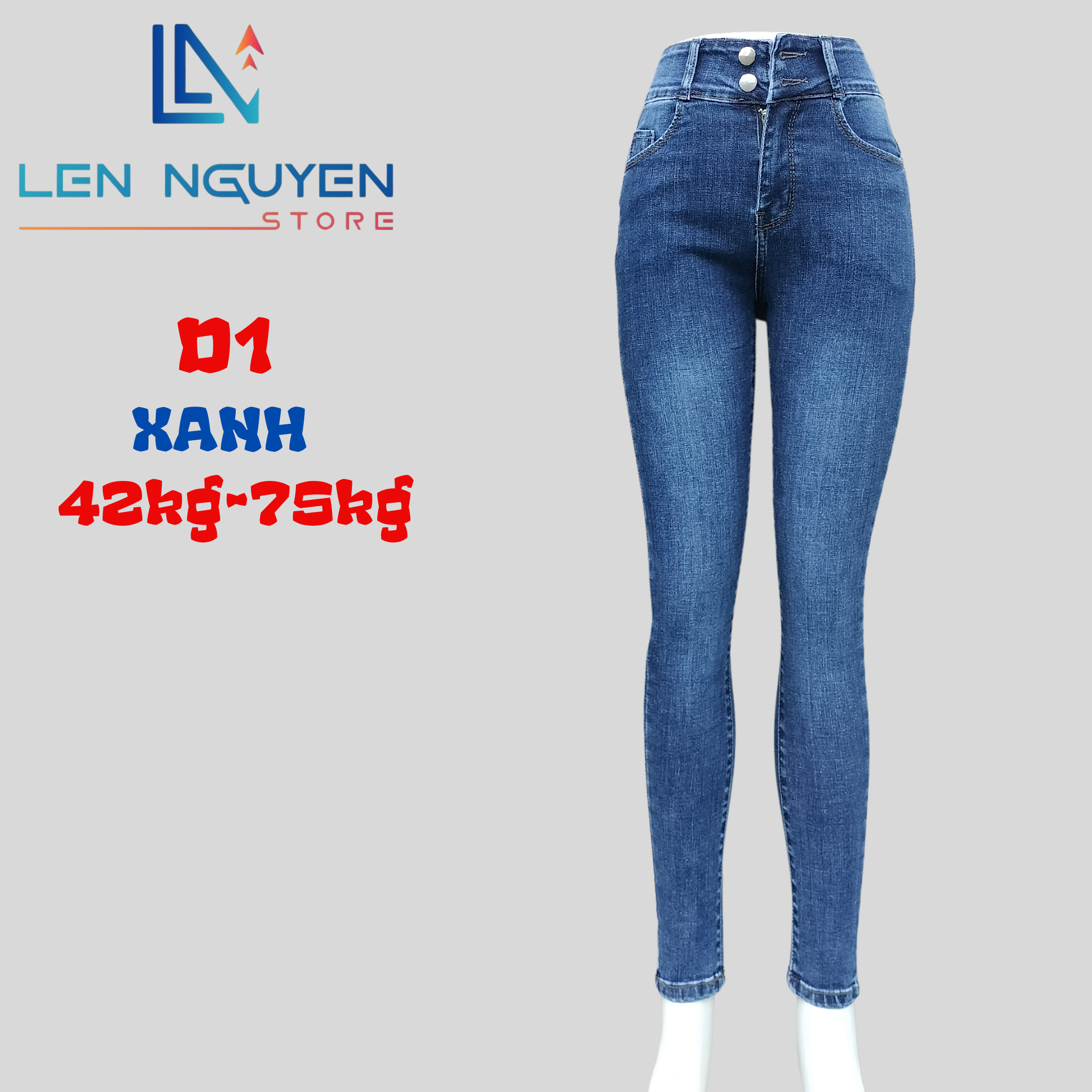 D1_Quần jean nữ, dài, lưng cao, quần bò nữ dáng ôm, quần rin nữ có big size, cho 42kg đến 75kg