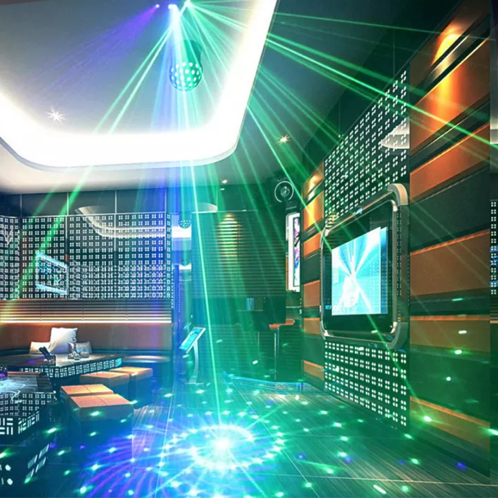 Đèn laser 6 mắt 3 chớp light cực ảo, hiệu ứng độc dành cho phòng karaoke, bar, pub