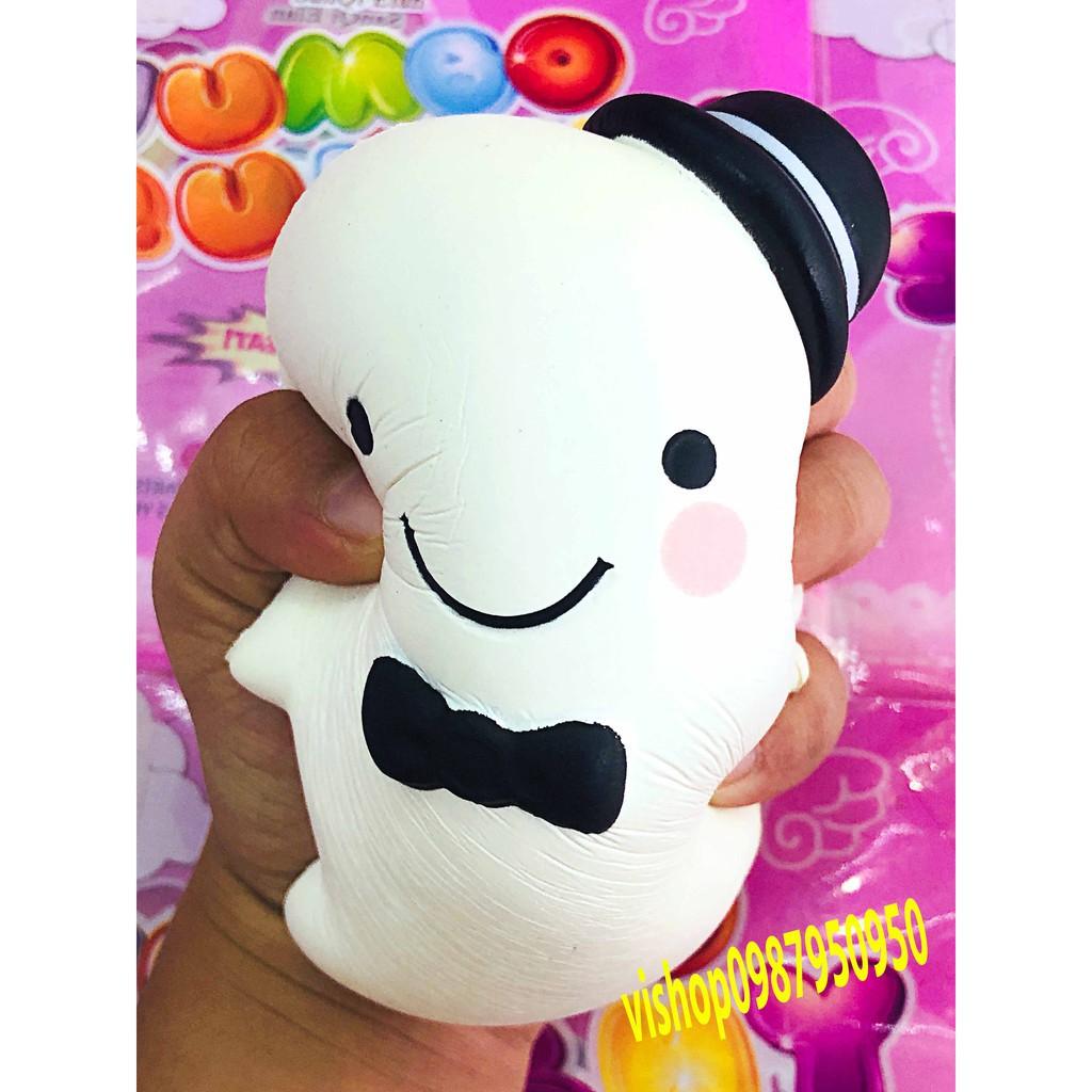 Squishy quả XOÀI ĐỘI MŨ màu trắng kèm bao bì