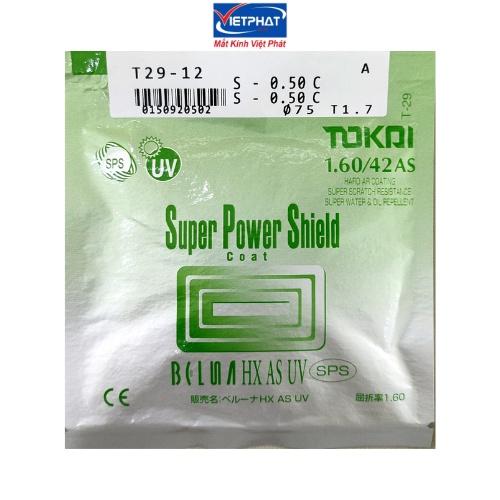 Tròng kính TOKAI 1.60AS SPS UV400 chính hãng Nhật Bản