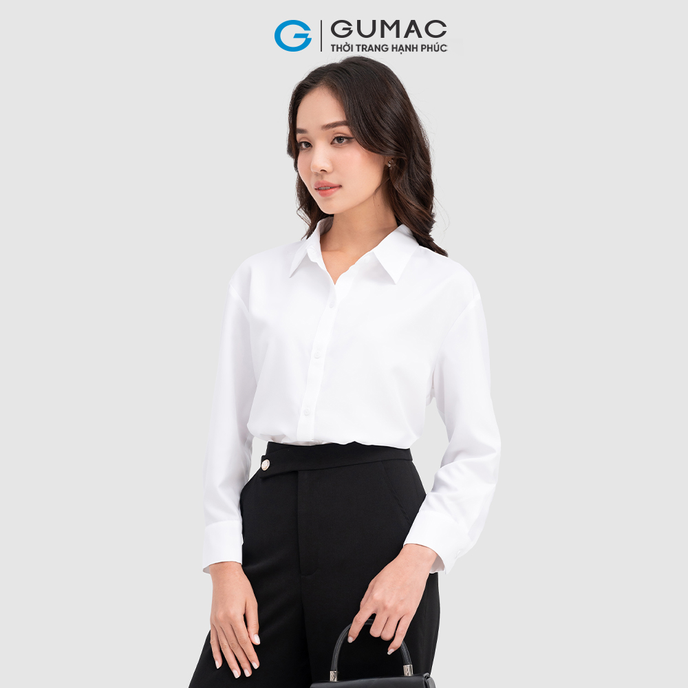 Áo sơ mi nữ GUMAC AC11012 oversize thoải mái nhiều màu