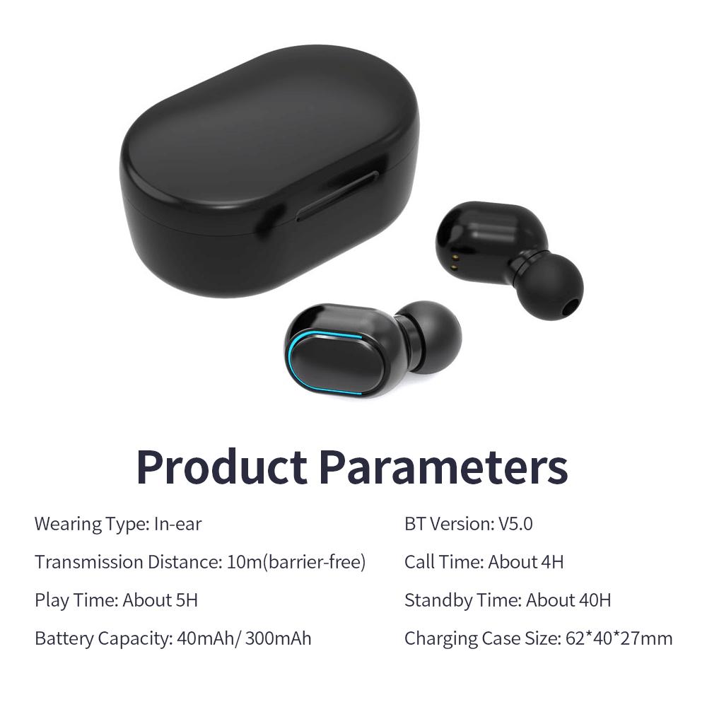E7S Wireless BT5.0 Headphones In-ear Sports Earbuds with LED Display Screen HiFi Sound Quality Smart Touch Control