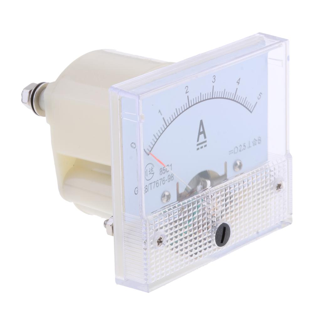 2Pcs DC Ammeter Analog Panel Amp Meter Current Pointer -10A 0-5A