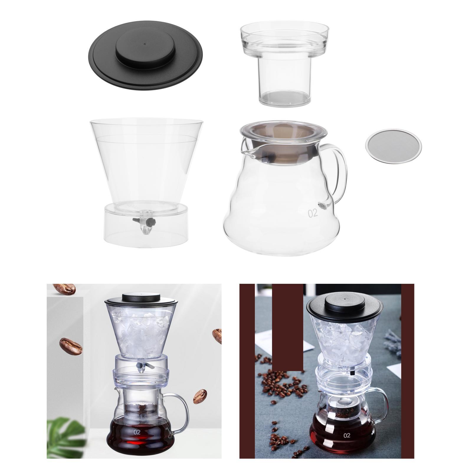 Ice Drip Coffee Dripper Pot w/ Filter & Handle Coffee Kettle Home