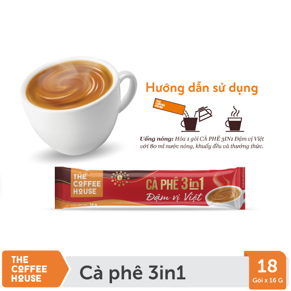 Combo 3 gói cà phê sữa hoà tan 3IN1 đậm vị Việt  (HTúi 40 gói x  16g)