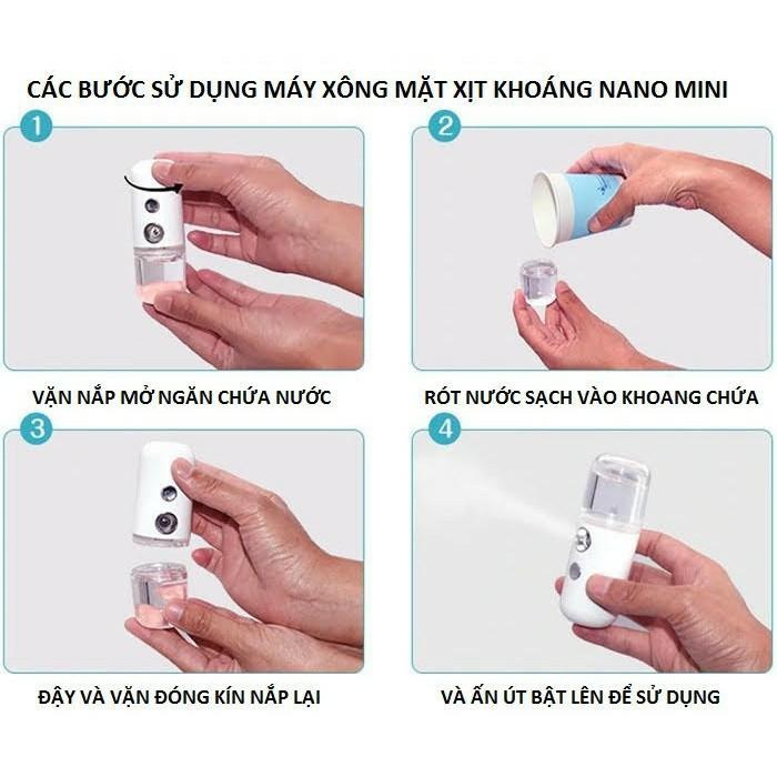 Máy phun sương mini nano cầm tay phun sương giữ ẩm cho làn da