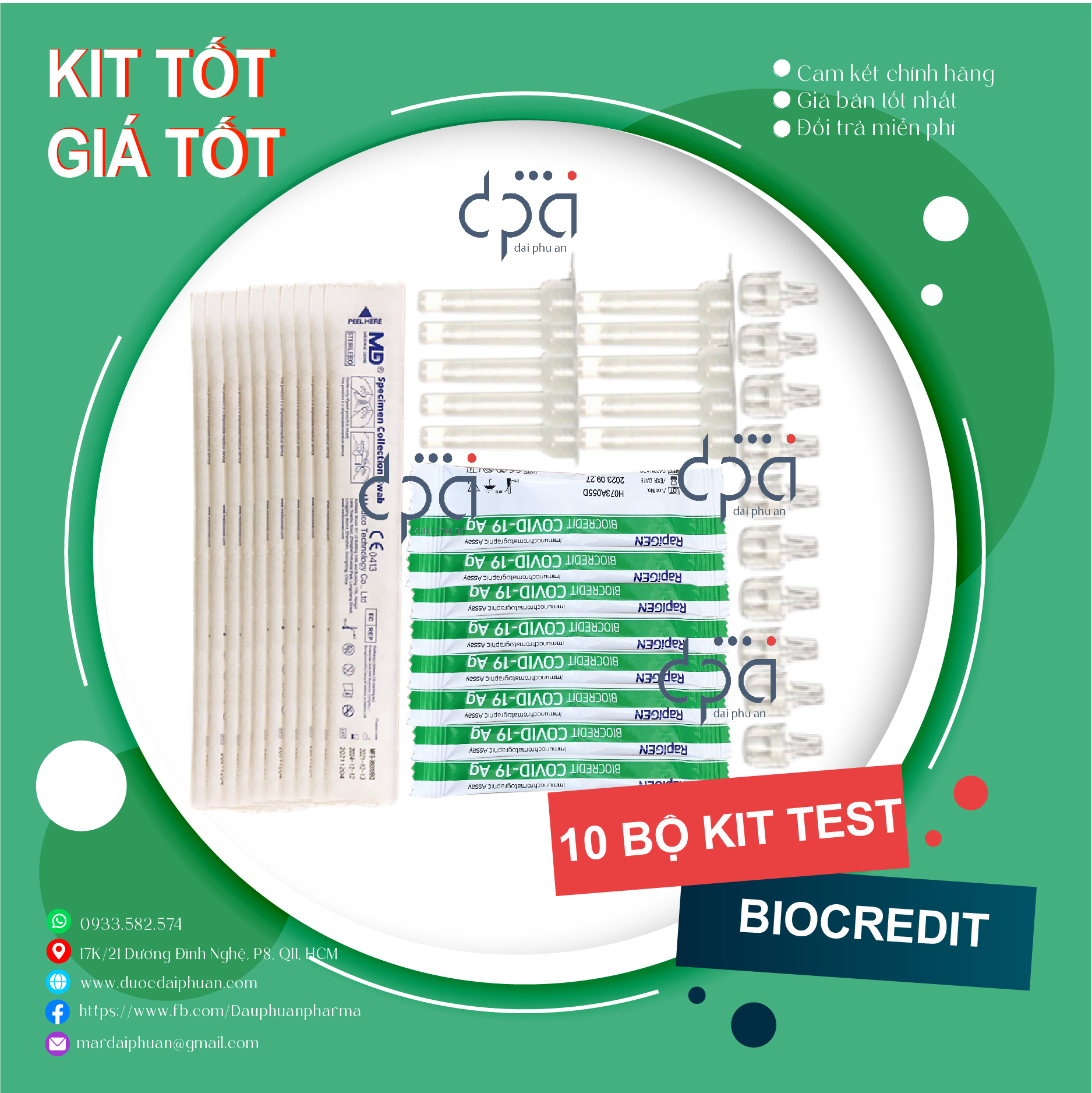 Combo 10 kit test nhanh BIOCREDIT chính hãng Hàn Quốc