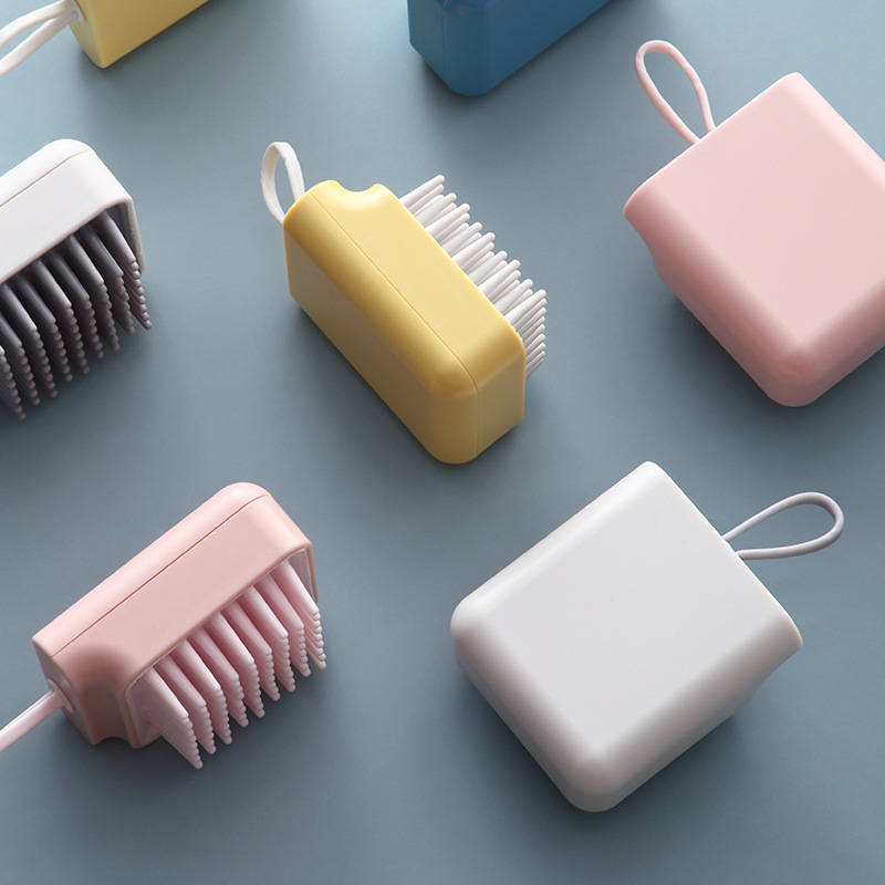 Bàn Chải Tắm Chó Mèo Đầu Silicone Đàn Hồi Tốt Có Móc Treo