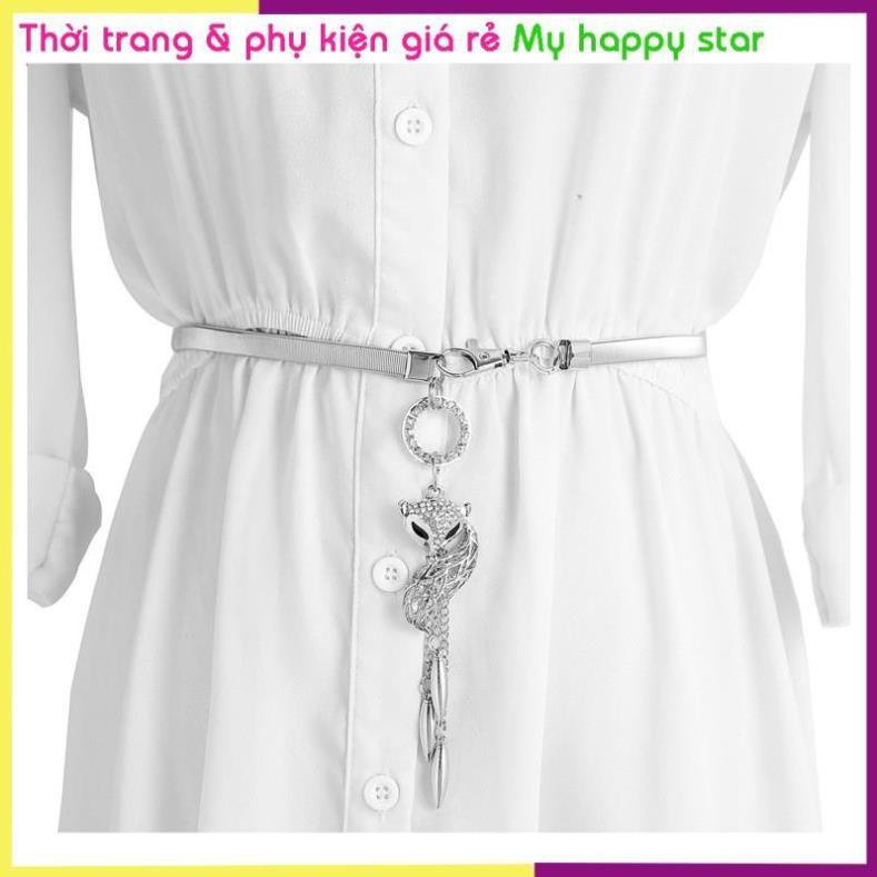 Thắt lưng nữ hồ ly đính đá hình lá dễ thương thời trang Hàn Quốc TTL01