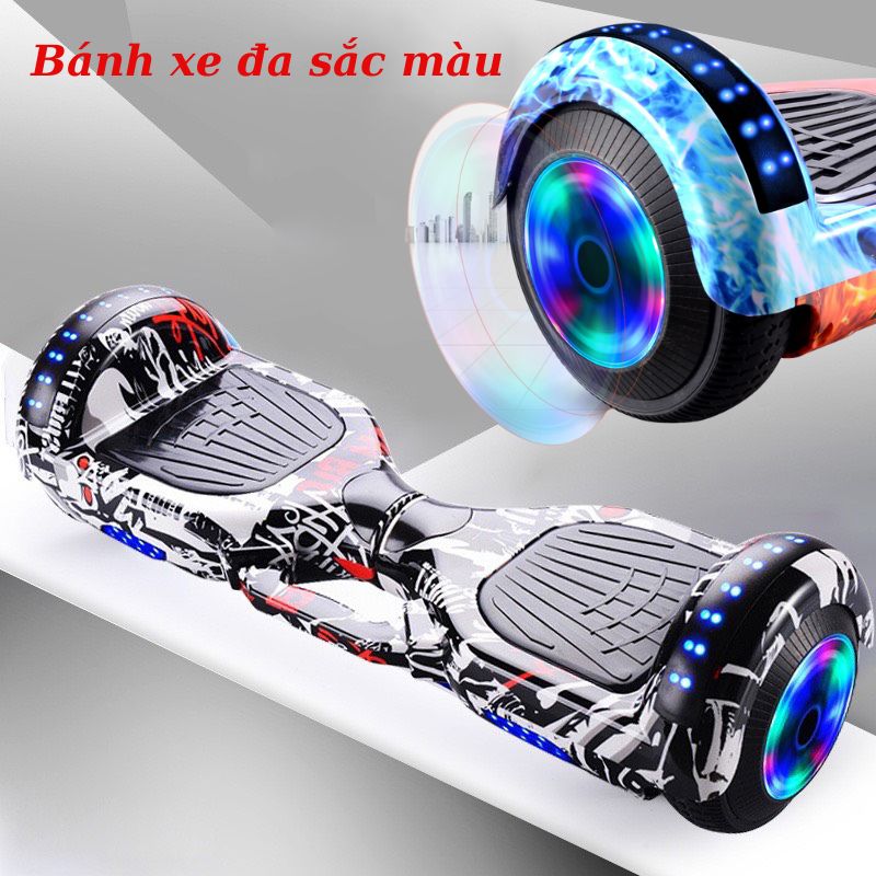 Xe Điện Cân Bằng Thông Minh Thế Hệ Mới - Xe Thăng Bằng Kết Nối Blutooth Nghe Nhạc, Bánh Xe Đa Sắc Màu