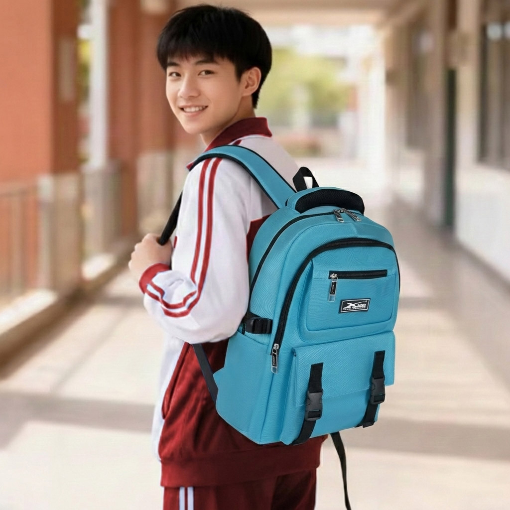 Balo Học Sinh Chống Nước Xbags Sea Blue – Balo Trung Học Cao Cấp, Nhiều Ngăn, Thanh Lịch XB3201!