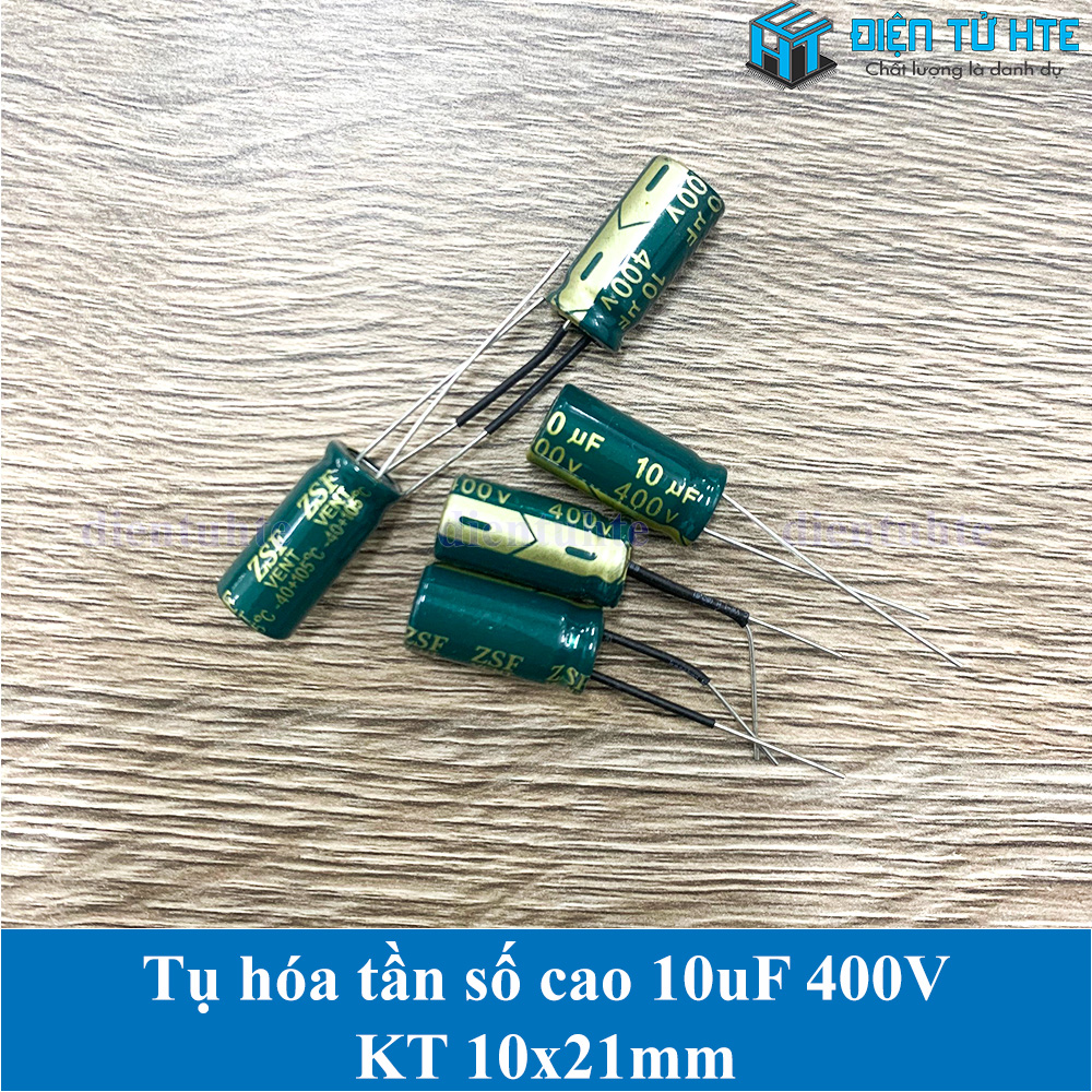 Bộ 5 Tụ hóa tần số cao 10uF 400V 10x21mm