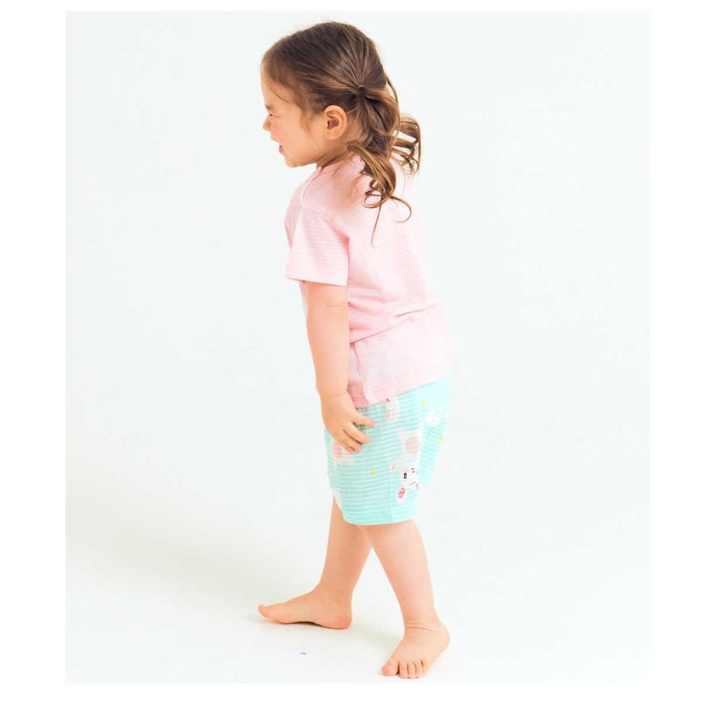 BỘ NGẮN CAO CẤP CHO BÉ GÁI  NỘI ĐỊA HÀN, CHẤT COTTON GIẤY ORGANIC, MẪU CON THỎ XANH