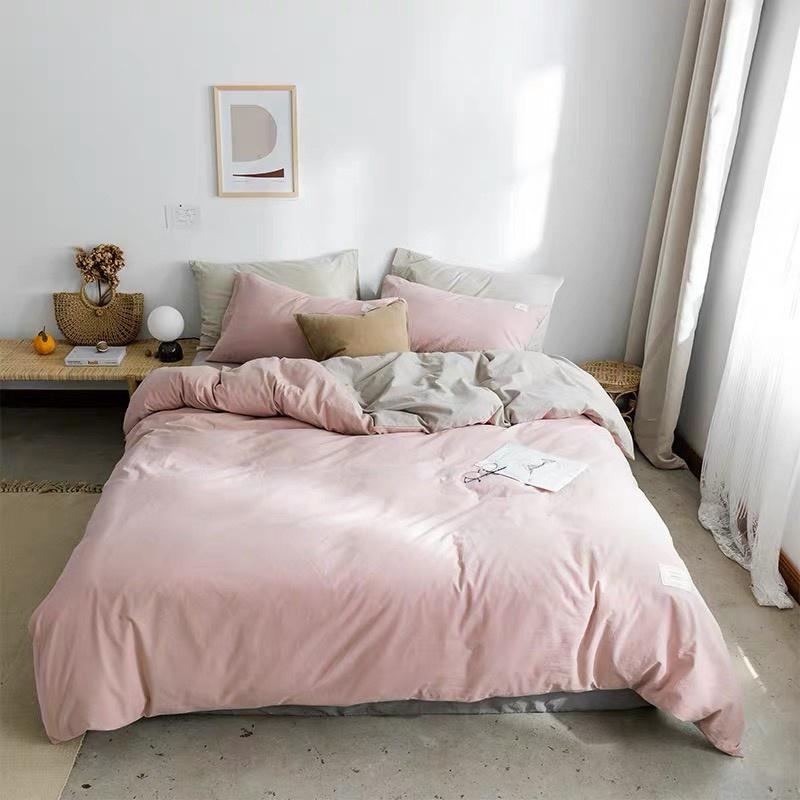 Bộ chăn ga cotton Tici cao cấp phong cách Hàn Quốc màu mới