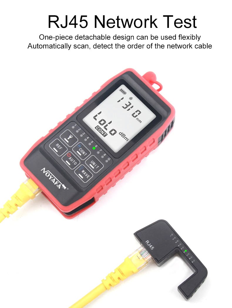 Máy Đo Công Suất Quang Và Test Cáp Mạng NOYAFA NF-908 (Dùng Pin Sạc) - Hàng Chính Hãng. NOYAFA NF-908 Multifunction Optical Power Meter Visual Fault Locator Network Cable Test Optical Fiber Tester