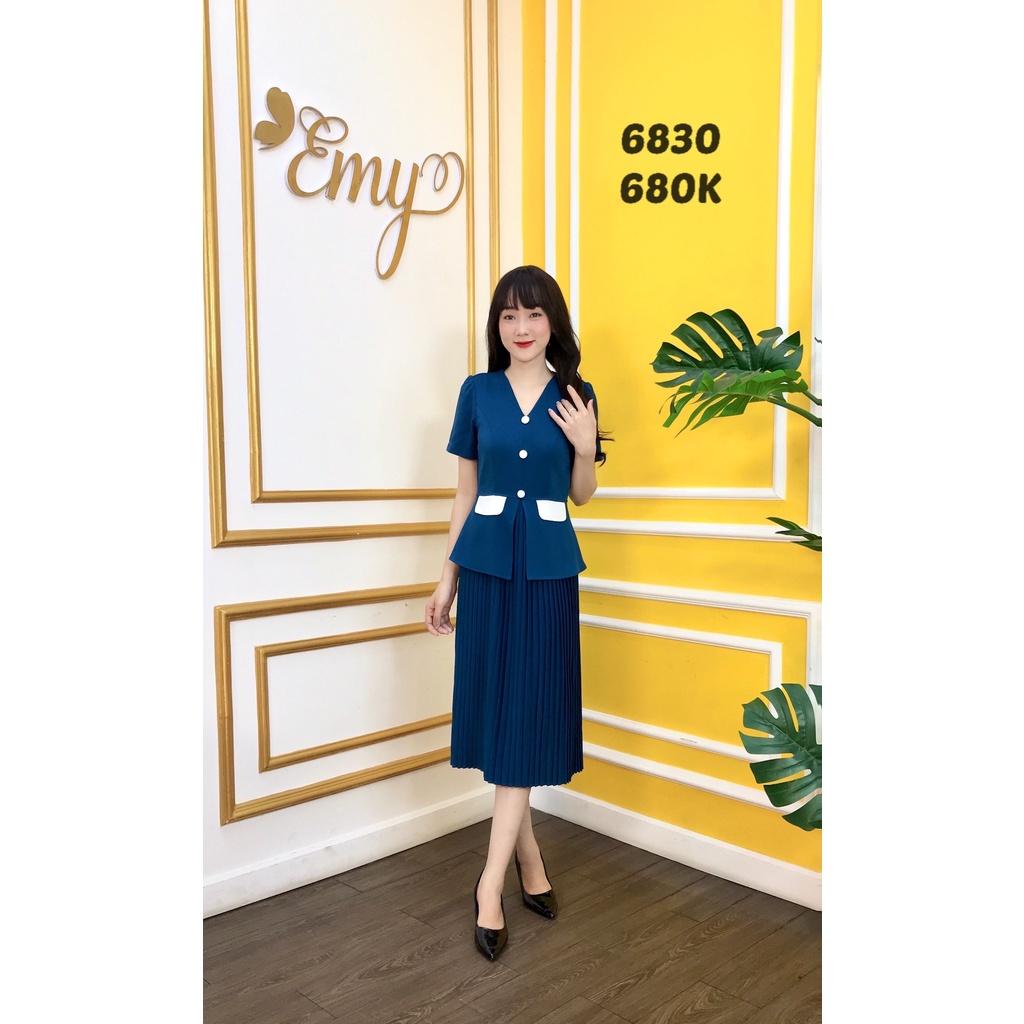 Đầm EMY EM6830 Body Peplum Dập Ply