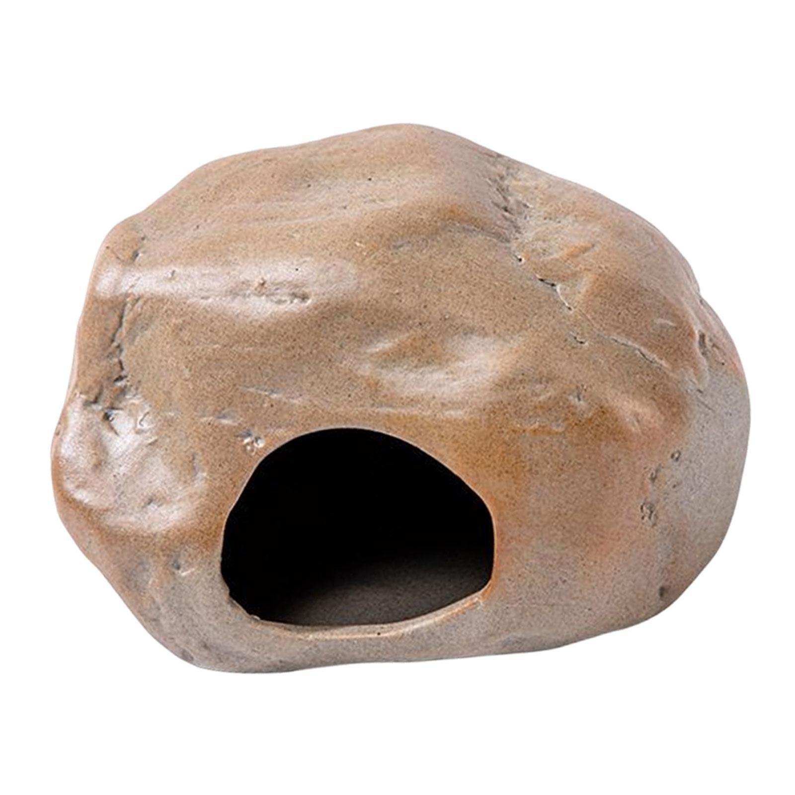 Stone Shape Hamster Hideout House Landscaping Hideaway Small Animals Cage Pets Habitat House Critter Bath for Dwarf Chipmunk Mice Gerbils