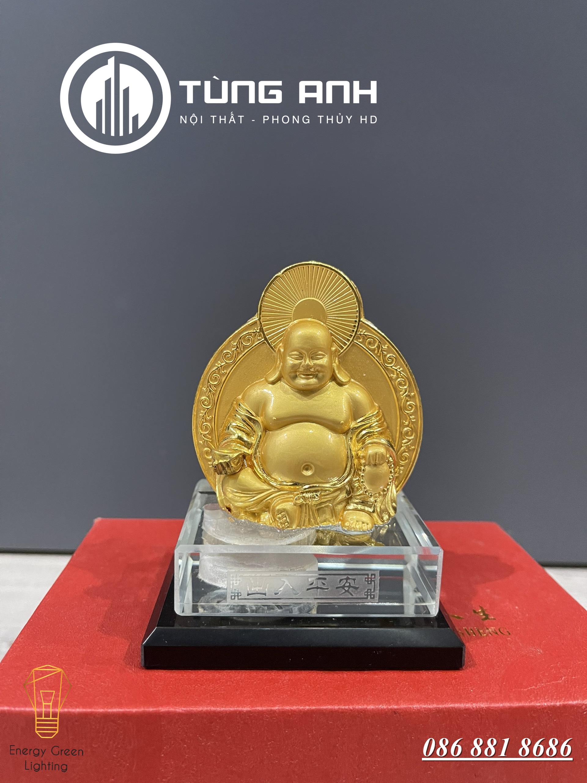 Tượng Phong Thủy Phật Di Lạc - Quan Âm - 3 Tượng - Gắn Trên Ô tô Hoặc Để Bàn Thờ, Bàn Làm Việc - Có Lọ Thơm Toả Hương - Có Video